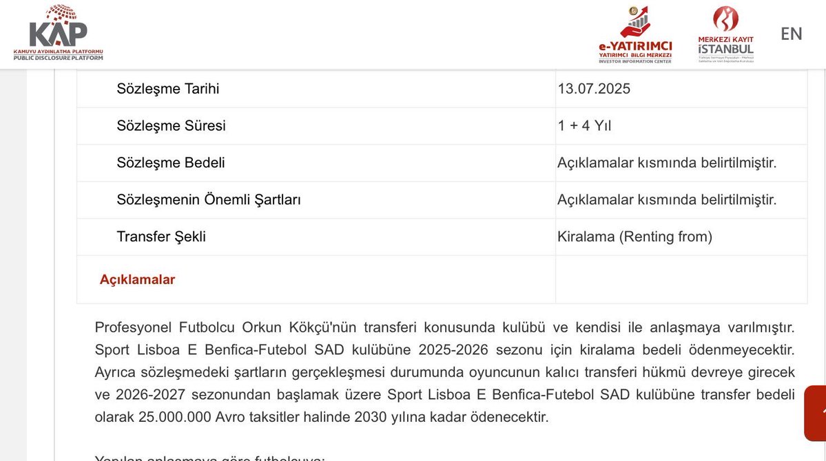 EvrenChicago's tweet photo. BESIKTAS 🦅 

yarin KAP bekliom . 

ORKUN icin 1+4 yil benfica ile anlasilmisti . 
o tarih , yani kiralama yarin fiilen bitio ve resmen tapusu bizim oluyor ! 

NOT : 13/07 /2025 … bize orkunun imza attigi gun . bjk -benfica 1 haziran 2025 https://t.co/KUbq19Jpr0