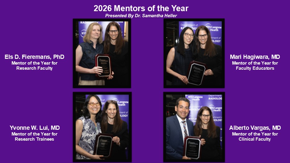 NYUImaging's tweet photo. Congratulations to our 2026 @NYUImaging Faculty Mentor of the Year recipients! 🏆#Radiology 

In Recognition of Your Commitment to the Mentorship of Your Colleagues.

Thank you for your dedication to education, mentorship, and inspiring the next generation of radiologists! https://t.co/sUsgZPbtUk