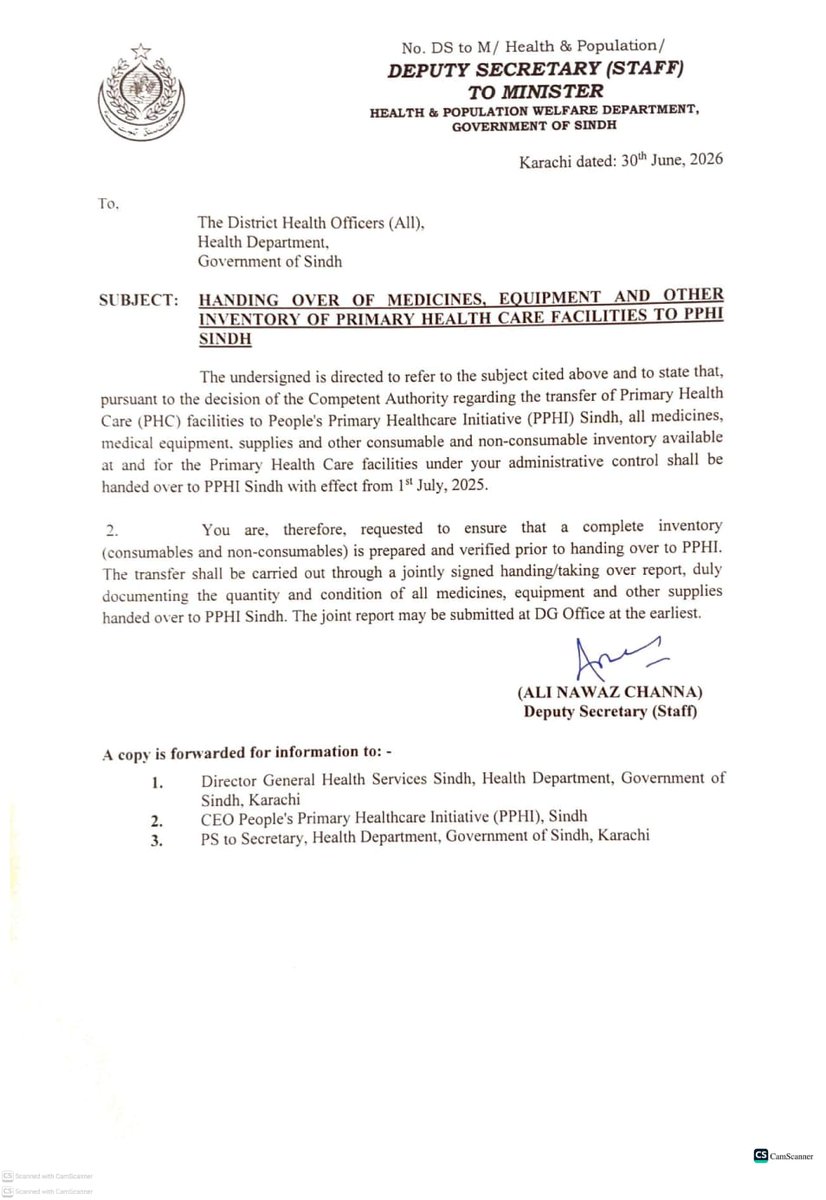 gmjamali901's tweet photo. Handing over all public health facilities to PPHI is an admission of the Sindh Government's failure. If outsourcing is necessary, choose proven institutions like Indus Hospital, SIUT, or CLF, not NGOs known more for paperwork than public healthcare .Kindly reverse this decision . https://t.co/HNFi60h2mo