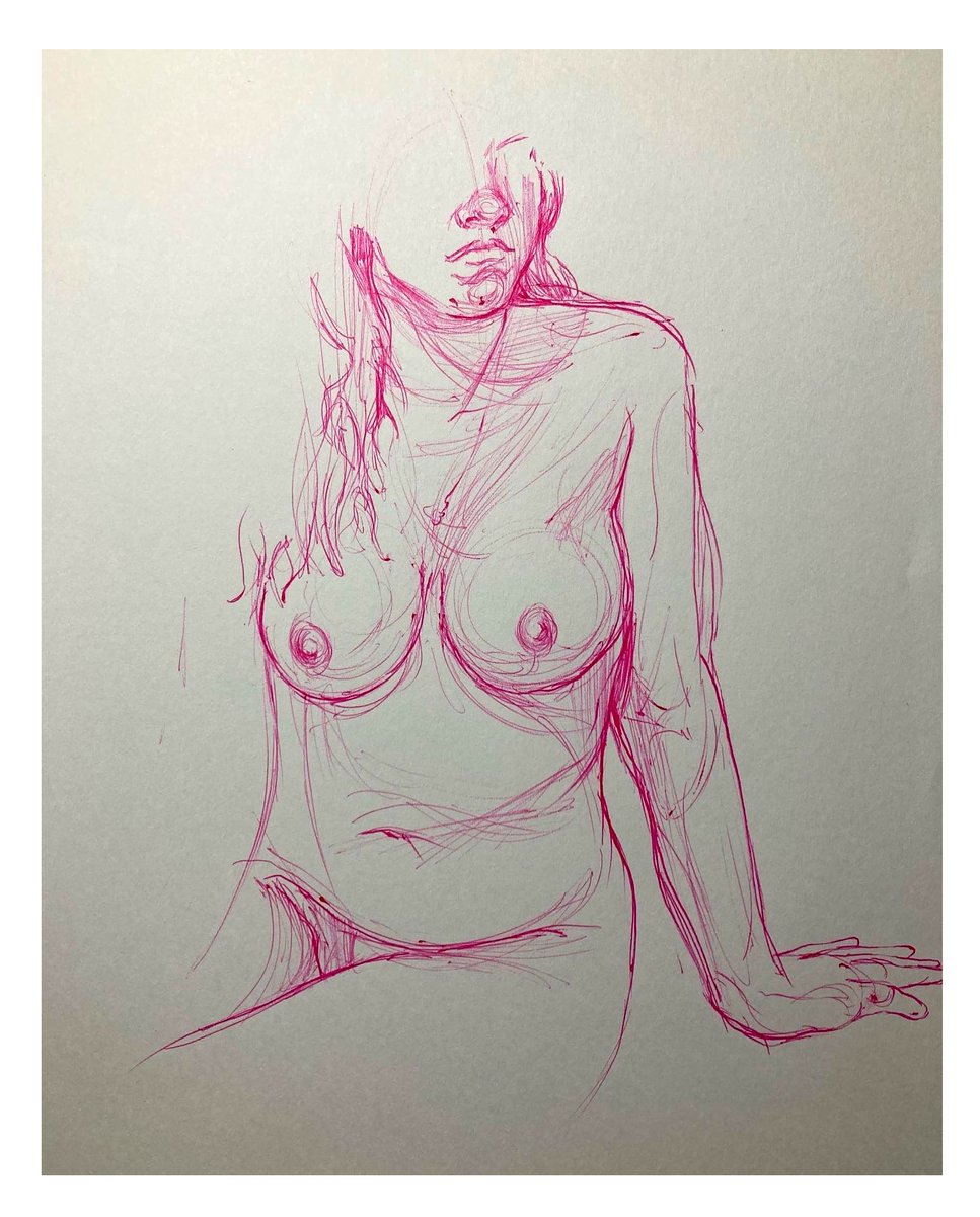 UnDibujante_0's tweet photo. GM
10-Minutes pose and drawing.
Model: Sofia
Ballpoint on paper
#Ink #Drawing #Art #NudeArt #figurativeDrawings #commissonopen #BallPoint https://t.co/gBxTjuhxvk