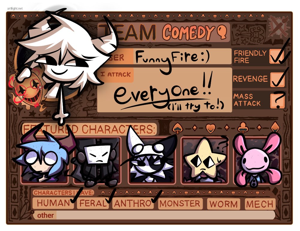 funy_fire's tweet photo. Got my art fight page set up and going to try doin as many attacks as possible this year : ))

https://t.co/G87PPGkxj1 https://t.co/V22FYbLFsR