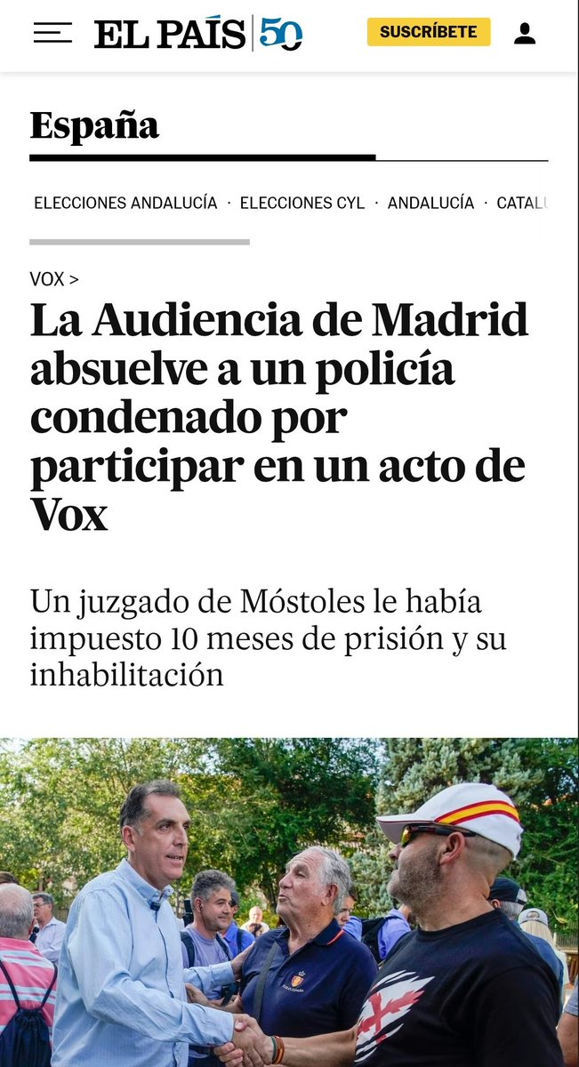 guidoprincesa's tweet photo. A la izquierda @el_pais cuando me condenan: nombre, apellidos y cargo. A la derecha @el_pais cuando revocan la condena: "un policía". https://t.co/p0v5KOquuu