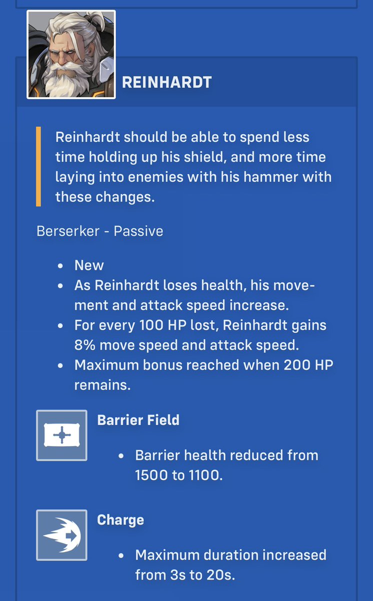 GiantOmelette's tweet photo. I like how the Winston changes are pretty interesting and thoughtful, while the Reinhardt changes are completely insane. I’m assuming Guxue worked on both of these. Thanks, Guxue. https://t.co/74pM7pUVkT