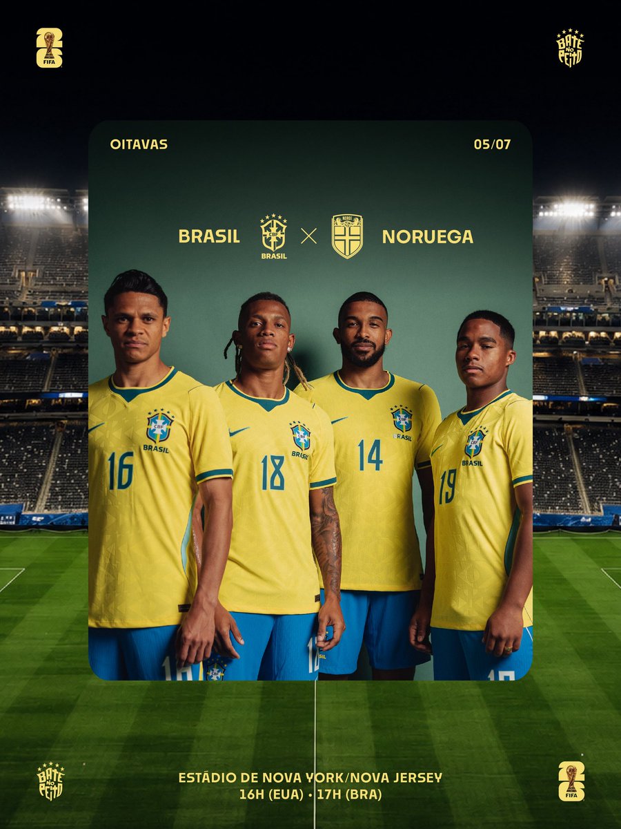 CBF_Futebol's tweet photo. Adversário definido! 🇧🇷

Depois de vencer a Costa do Marfim, a Noruega garantiu a classificação e será o próximo objetivo da Seleção nas oitavas de final da Copa do Mundo.

Nos vemos no domingo. Vamos juntos por uma vaga nas quartas! 💛💚

#BateNoPeito

ISSO É BRASIL! 🇧🇷 https://t.co/1GzEAvlyCT