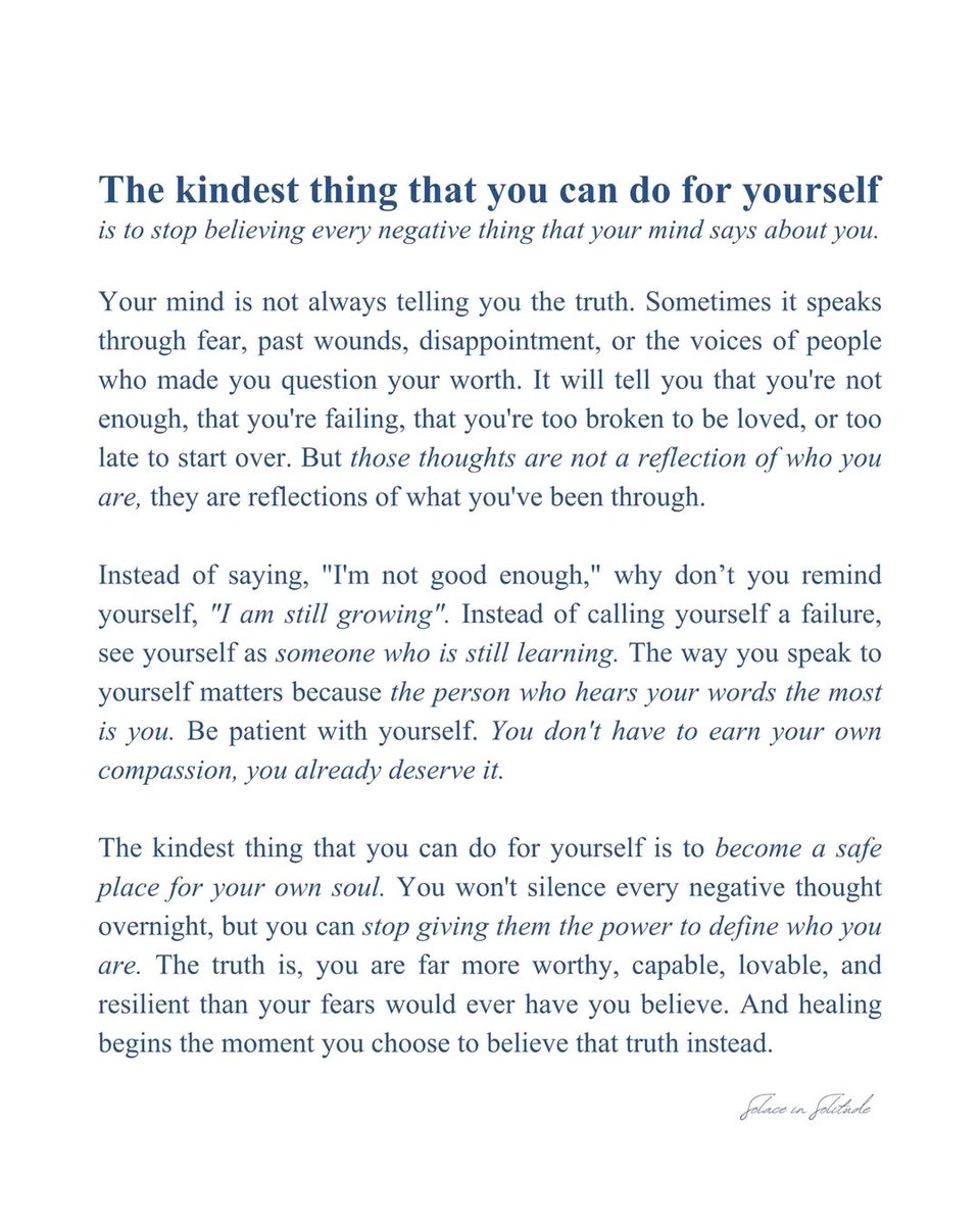 Liminal1988's tweet photo. The kindest thing that you can do for yourself is,... https://t.co/nl0V4CjAmN