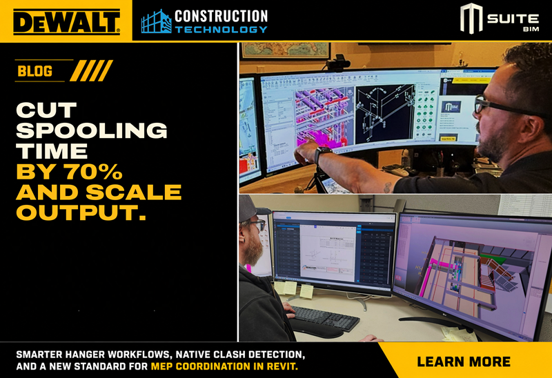 msuitetech's tweet photo. 🚀 BIM automation software is helping MEP fabrication teams do more with less. See how it's transforming pipe spool production.
Read the article: https://t.co/44Lq4F9NVq
@DEWALTTough #MSUITE #DEWALTConstructionTechnology #BIMAutomation #BIMSoftware #MEP #Fabrication #VDC https://t.co/CSCIIfJ0HG
