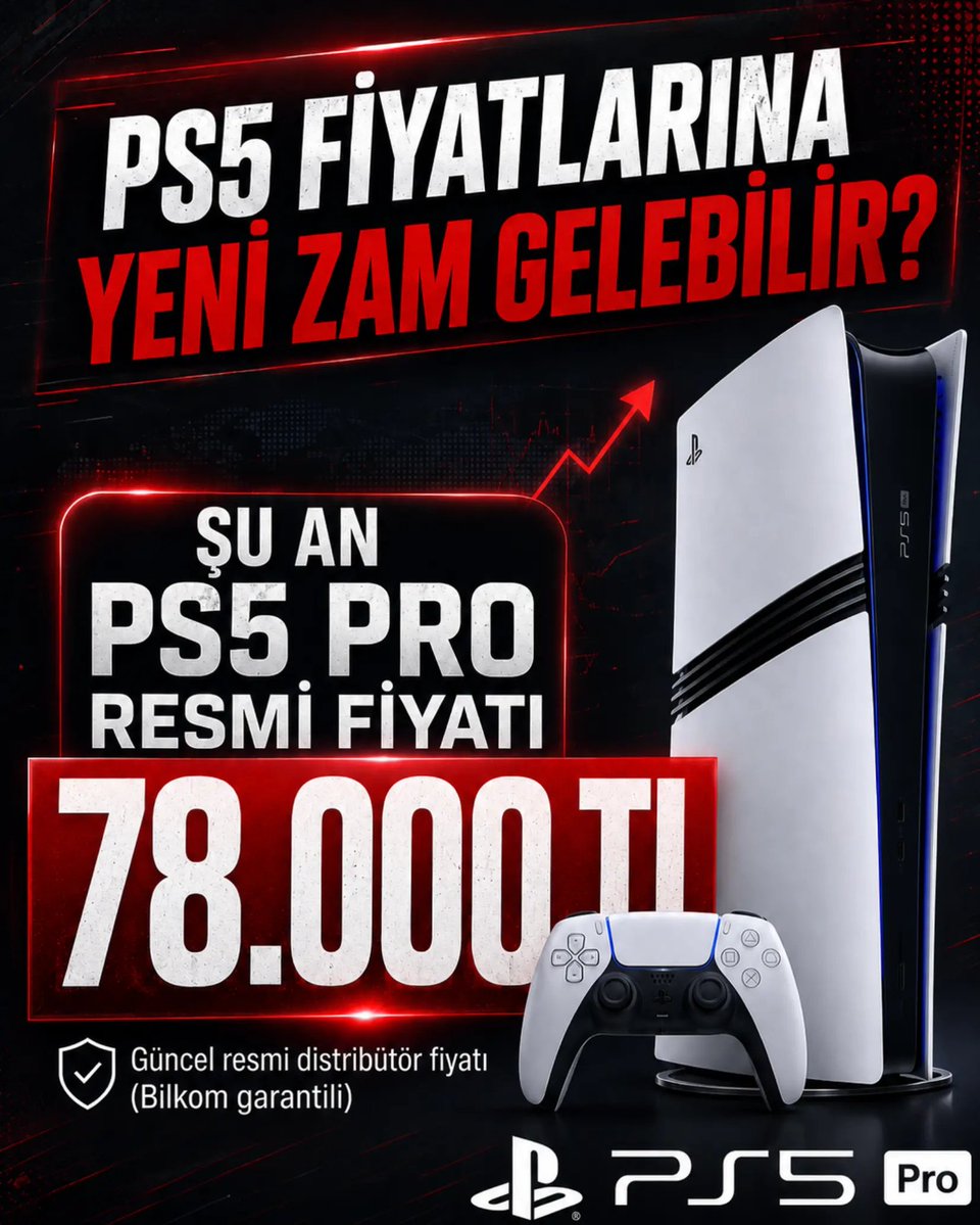red_playstation's tweet photo. 🚨 KONSOL FİYATLARI NEDEN ARTIYOR? İŞTE GERÇEKLER:

​🎮 Küresel RAM ve Çip Krizi: Yapay zeka talebi yüzünden konsol bileşenlerinin maliyeti fırladı.

​🌏 Döviz (Euro) Kuru: Küresel hammadde artışları Euro bazlı ithalat maliyetlerini doğrudan yukarı çekiyor. Ülkemizde de kurlar artış eğiliminde.

​🕹 Xbox da Zam Yaptı: Geçen hafta Xbox’ın küresel çapta fiyatlarına 100-150 dolar arası zam yapması baskının en net kanıtı.

​🔥 PS6 Maliyetleri Uçtu: Gelecek nesil konsolun üretim maliyeti sadece 3 ay içinde 760 dolardan 960 dolara fırladı.

​🚨 Sony’den İtiraf: Sony CEO'su, artık donanımları "zararına satma" politikasını tamamen bitirdiklerini resmen açıkladı.

​🚗 GTA 6 Kasım'da Geliyor: Yüzyılın oyunu çıkınca küresel talep zirve yapacak, bu da fiyatları daha da tetikleyecek.

RED PLAYSTATION CAFE
🎮 2008'den beri...
🎮 PS5 PRO + 4K 120 Hz DEV OLED + Duyamayacağınız frekansta detaylari duyabileceginiz KEF Q CONCERTO META Hi-Fi Ses Sistemi
🔥 Sektörün en büyük oyun arşivi.
🕹 ANKARA - ÜMİTKÖY 2496.sokak

#PS5Pro #GTA6 #redplaystationcafe #Ankara #playstation5pro