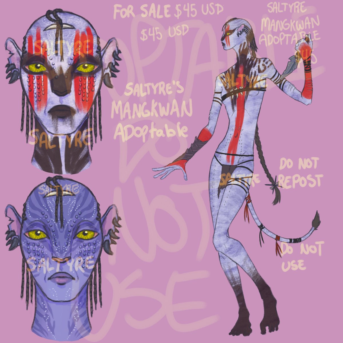 SaltyreArt's tweet photo. Four Mangkwan adopts currently available 
#adopts #Avatar #Mangkwan #adoptables https://t.co/kgolZHV35l