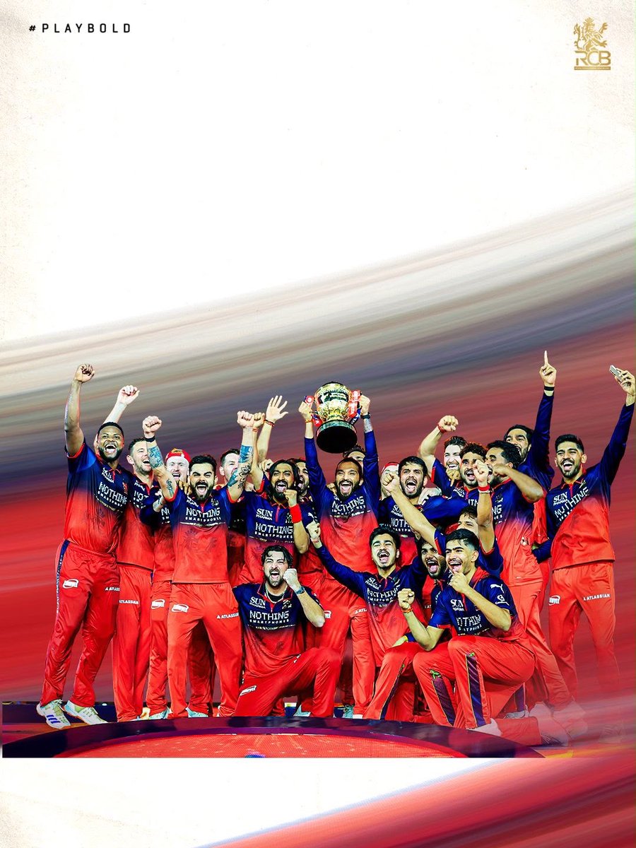 RCBTweets's tweet photo. POV: It’s been a month since we were crowned 𝗖.𝗛.𝗔.𝗠.𝗣.𝗜.𝗢.𝗡.𝗦 of #IPL2026 and we’re still living off this feeling. 🏆🥹 

#PlayBold #ನಮ್ಮRCB https://t.co/qNSA4uzBtC