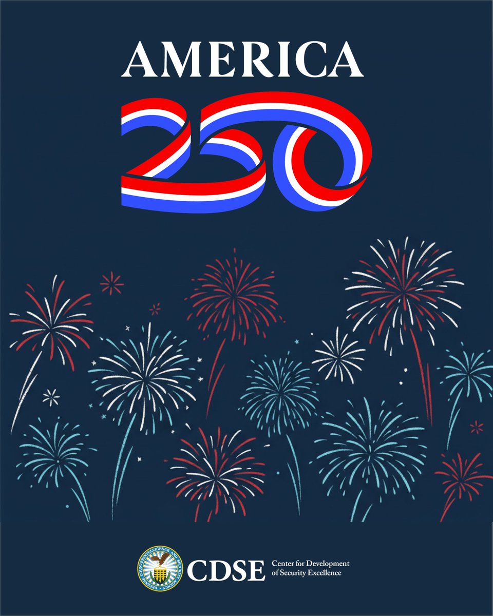 TheCDSE's tweet photo. For 250 years, American resolve has secured our freedom. As we celebrate #America250, we honor our nation's historic victories and the dedicated personnel who made them possible.

#PeaceThroughStrength #Freedom250 #CDSE #DCSA https://t.co/but0KAZh3I