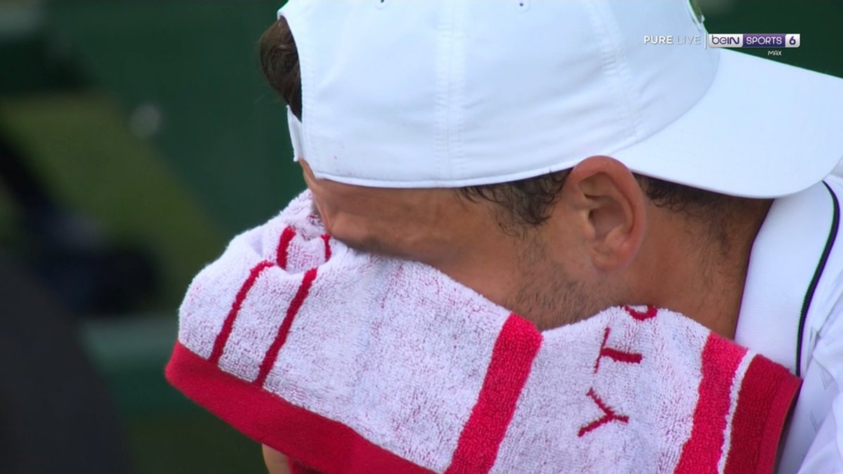 BastienFachan's tweet photo. An emotional Grigor Dimitrov returns to Wimbledon with a win, 12 months after his heartbreaking retirement while up two sets to love on eventual champion Jannik Sinner https://t.co/V7iJxIcVHt