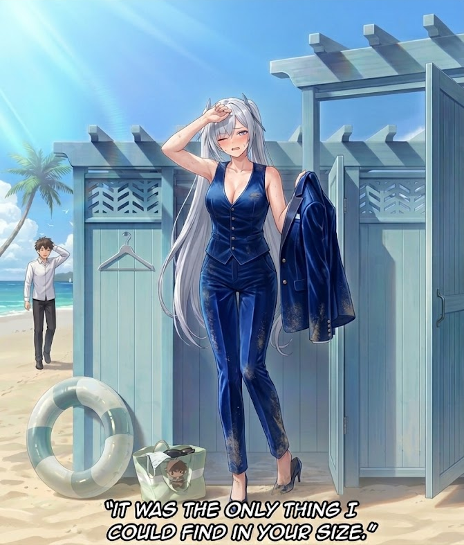 TorrentOfWarTTV's tweet photo. @AzureiceKGA @NIKKE_en Rough for Cindy that this velvet suit was the only thing I could find her size... [This image is AI generated, it should NOT count towards the contest #PlayFair] https://t.co/rdH7OGcjsH