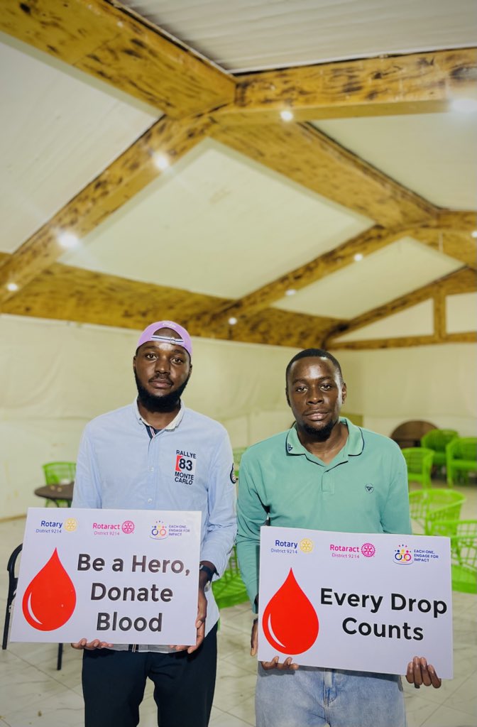 oldboydidi's tweet photo. The gift of blood is the gift of life. Join us tomorrow for the Mega Blood Donation Drive and help bring hope to those who need it most. ❤️

Each one, engage for impact 
@rotaryd9214 @Rctclub_KIU 
#Rotary 
#Giveblood #savelife https://t.co/n8SGqiJo0c