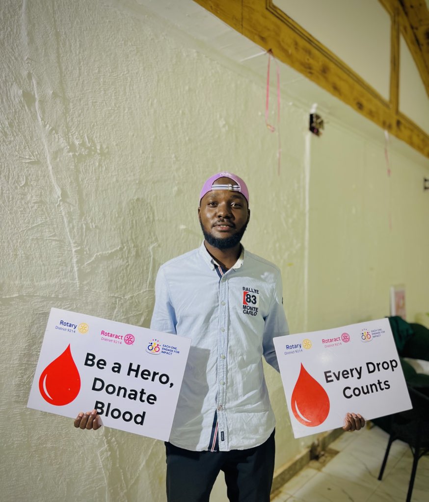oldboydidi's tweet photo. The gift of blood is the gift of life. Join us tomorrow for the Mega Blood Donation Drive and help bring hope to those who need it most. ❤️

Each one, engage for impact 
@rotaryd9214 @Rctclub_KIU 
#Rotary 
#Giveblood #savelife https://t.co/n8SGqiJo0c