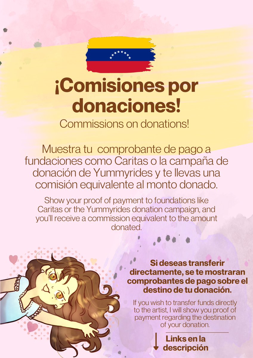 Gema_Boo_'s tweet photo. Hola! Doy comisiones por donanciones comprobables, aceptó transferencias que serán invertidas en productos para donar o kits infantiles par damnificados (con comprabantes)

Donaciones validas a
https://t.co/CGepqYzja9 
https://t.co/qL0FnMZN1c

#ayudavenezuela #ArtistasVenezolanos https://t.co/svT3mqFMC6