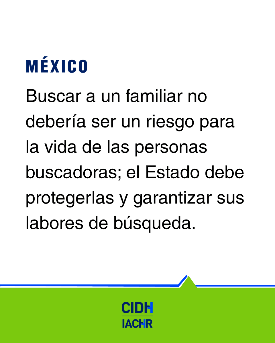 CIDH's tweet photo. #México: #CIDH condena el asesinato de Patricia Negrete Tafoya, buscadora del colectivo Una Promesa Por Cumplir, ocurrido el 23 de junio en Pénjamo, Guanajuato. Patricia buscaba a su hermana Laura Negrete, desaparecida desde enero de 2021. Las personas buscadoras ejercen el derecho a buscar a sus seres queridos y su rol es esencial para la verdad y la justicia. 
El asesinato de Patricia sería el cuarto de una mujer buscadora en Guanajuato. La Comisión llama al Estado a continuar con las investigaciones iniciadas de forma diligente, aplicando la perspectiva de género y su posible relación con la labor de búsqueda de personas desaparecidas. 
🔗Informe desapariciones en México: https://t.co/m4ihuH2aYj