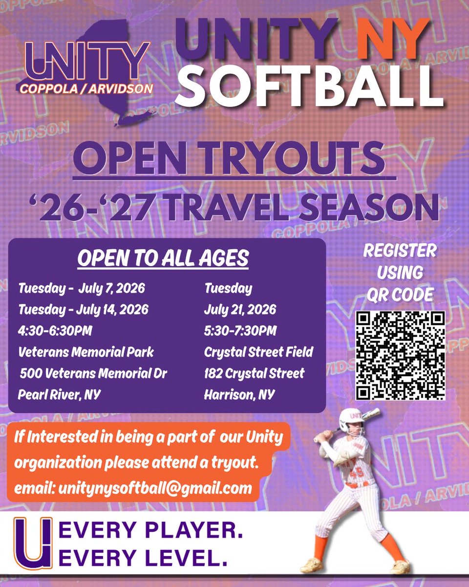 UnityNY18U's tweet photo. #UnityNY expanding in Rockland and Westchester counties. All ages available. Register for tryouts. https://t.co/7at7noAZNe