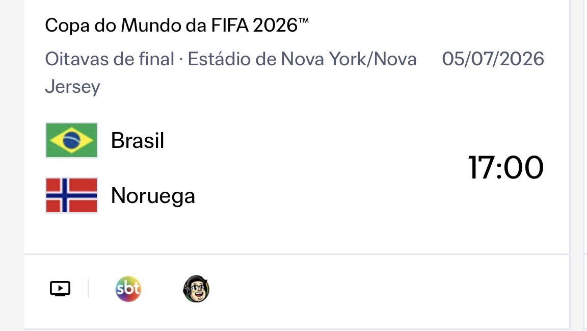 thi_boscolo's tweet photo. Brasil enfrentará a Noruega nas oitavas de final da Copa do Mundo 

🇧🇷 Brasil vs Noruega 🇳🇴 - 05/07 - 17H

JUNTOS PELO HEXA 💪🏻 https://t.co/6JK2f4EbdC