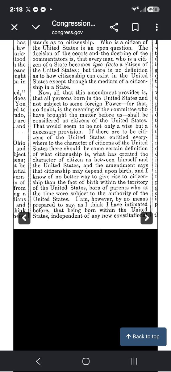 imrightusually's tweet photo. @bobWaltzer @ProjectLiberal bro. the next few pages are about indians ccause of the jurisdiction question. it is stared multiple times just bein here isnt enough. https://t.co/3LnCma9Mov
