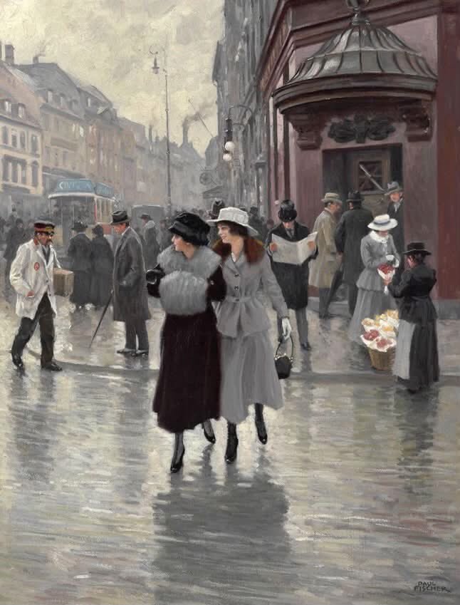 olgatuleninova's tweet photo. Scène de rue à Copenhague 
Paul Gustav Fischer (Danish,1860-1934) https://t.co/0wlhI7QOsg