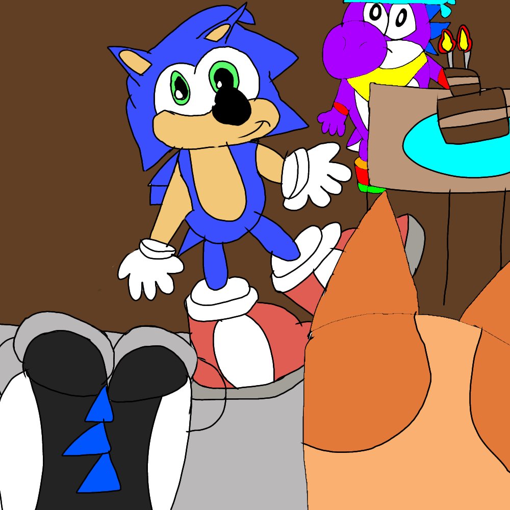 JaviPurpleYoshi's tweet photo. Birthday gift for my buddy @Sonicboom346 ft my OC, @HomieBlackYoshi @yoshifan3331 @JaviTRY2001 and @Isy_sanchez09 
Happy Birthday buddy https://t.co/KiackW64Du