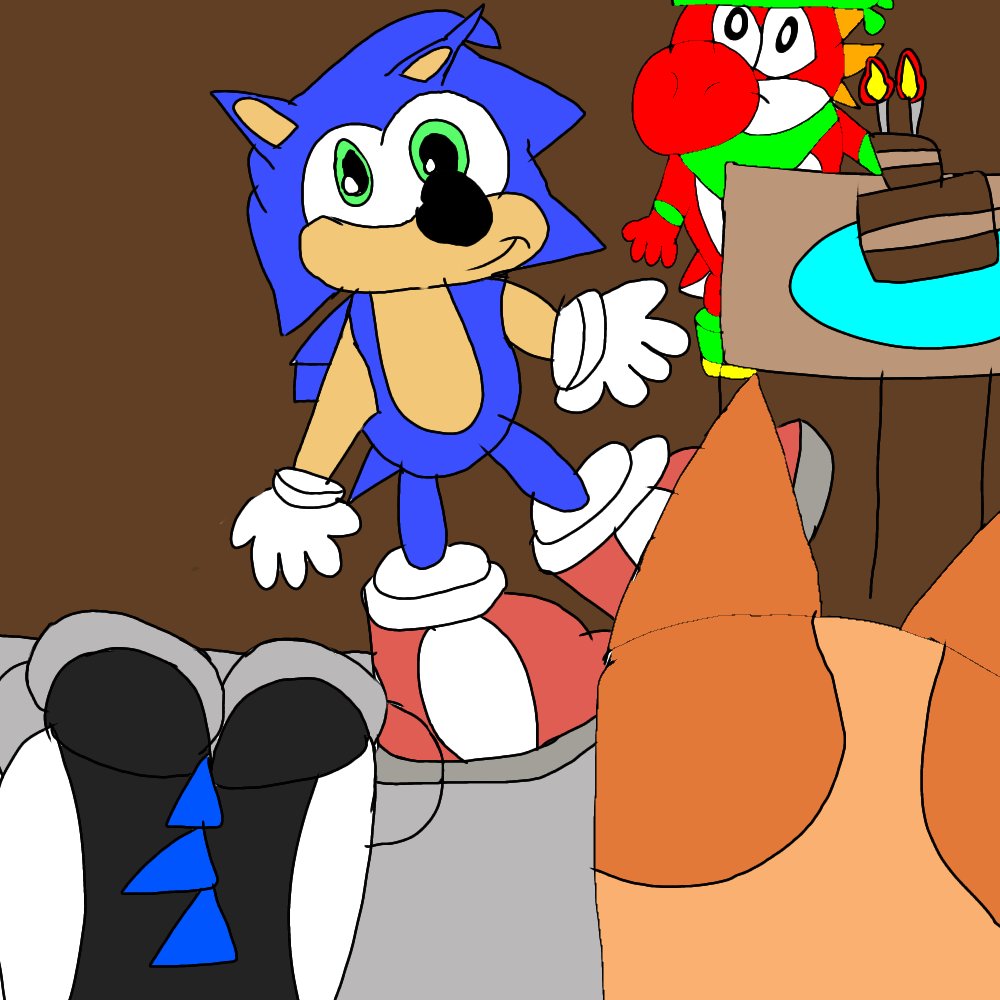 JaviPurpleYoshi's tweet photo. Birthday gift for my buddy @Sonicboom346 ft my OC, @HomieBlackYoshi @yoshifan3331 @JaviTRY2001 and @Isy_sanchez09 
Happy Birthday buddy https://t.co/KiackW64Du