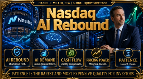 DanielL_CFA's tweet photo. Nasdaq AI Rebound
Nasdaq AI Rebound | Daniel L. Miller, CFA
After Monday's Nasdaq-led rebound, patient investors should ask whether AI demand converts into earnings, cash flow, and pricing power.
#DanielLMillerCFA #NasdaqAI #AIEarnings #CashFlow #PricingPower https://t.co/mqvKJ77y0T