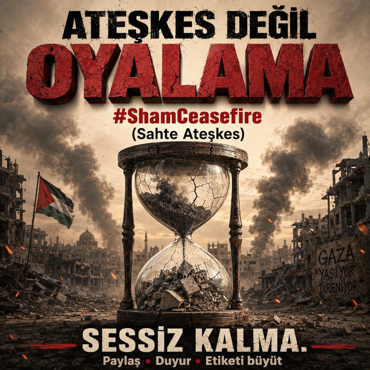 Yahya_Sinvar_'s tweet photo. Ateşkes değil Oyalama

Gazze Ateş Altında

 #ShamCeasefire
(Sahte Ateşkes) https://t.co/0Lqs2t6MFq