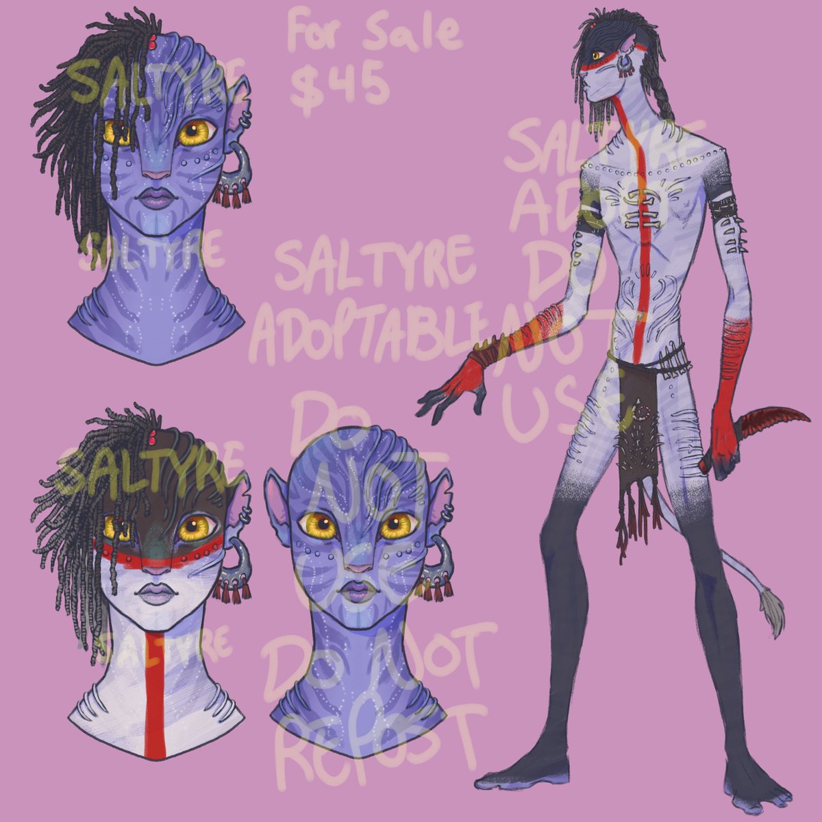 SaltyreArt's tweet photo. Four Mangkwan adopts currently available 
#adopts #Avatar #Mangkwan #adoptables https://t.co/kgolZHV35l