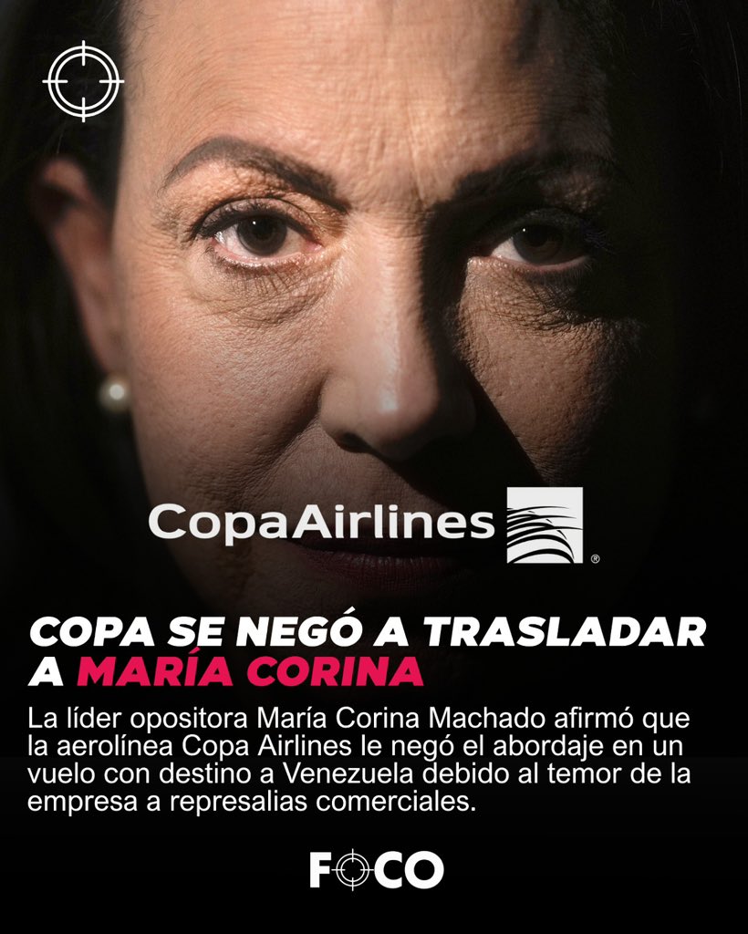 focopanama's tweet photo. Copa se negó a trasladar a María Corina https://t.co/xm3pILLS9f