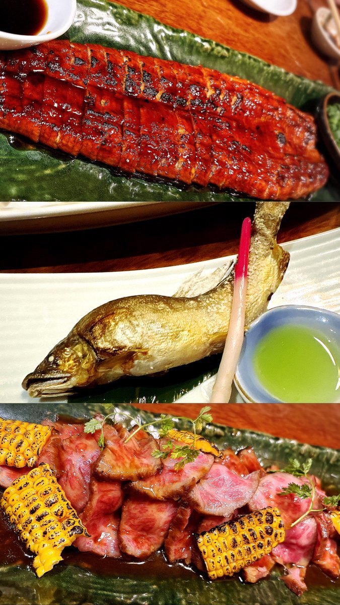 omiyo3's tweet photo. ふわふわ鰻〜同級生が釣った鮎〜トロトロお肉❤️
幸せすぎる〜😋
まだまだ20品ほど食べて超満腹😚
#誕生月最後の誕生日会 #同級生 #みんなありがとう https://t.co/35vhE2LMJX