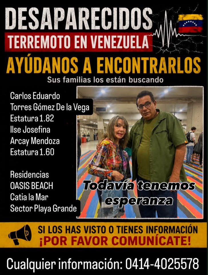 DanielMartinezD's tweet photo. AYUDA!! Sector de Playa Grande! Su familia no ha sabido nada de ellos. https://t.co/vvlsUaM0bv
