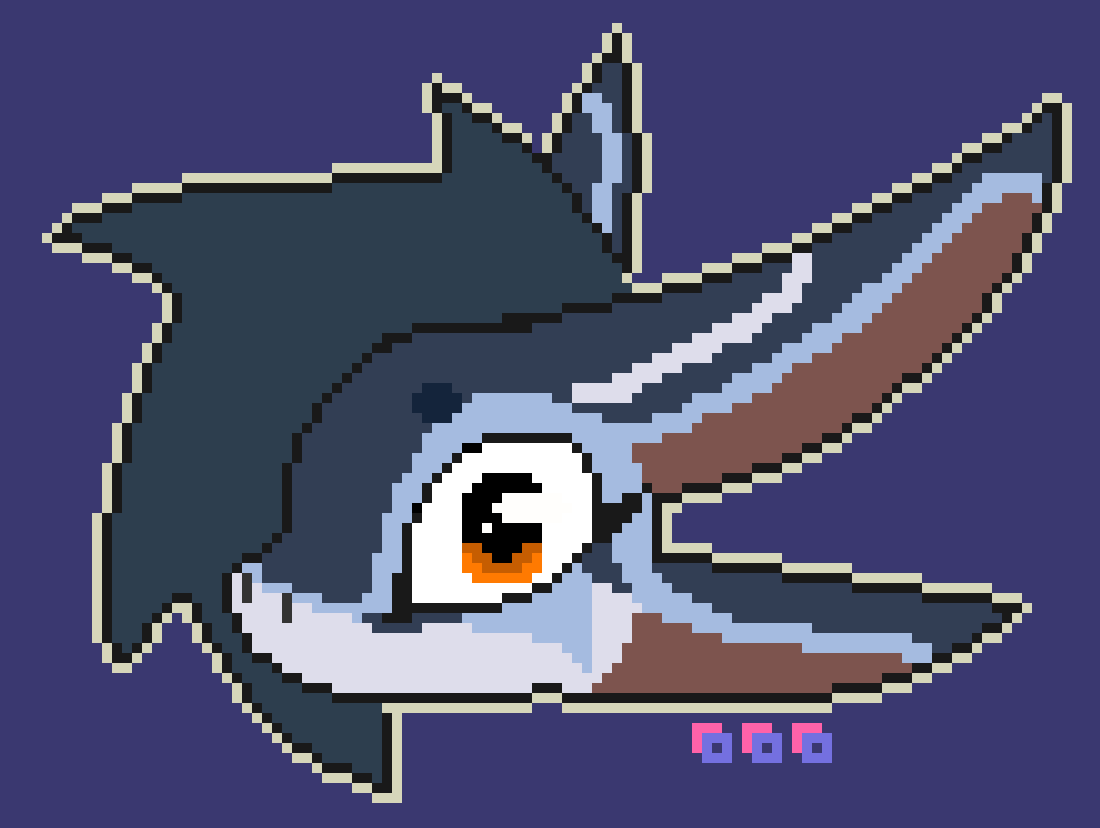 NoisetteHazel's tweet photo. Avali pixel art for shorkAD uwu https://t.co/iZpHiv69iD
