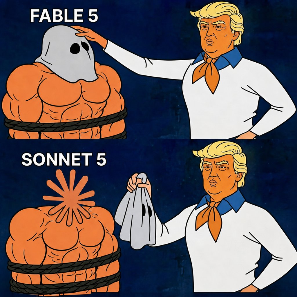 notmiramurati's tweet photo. We expected Fable but got Sonnet 5 (basically Opus on steroids)
.
.
.

Made with https://t.co/0Mb4h1w79O https://t.co/I1z81XnBdt