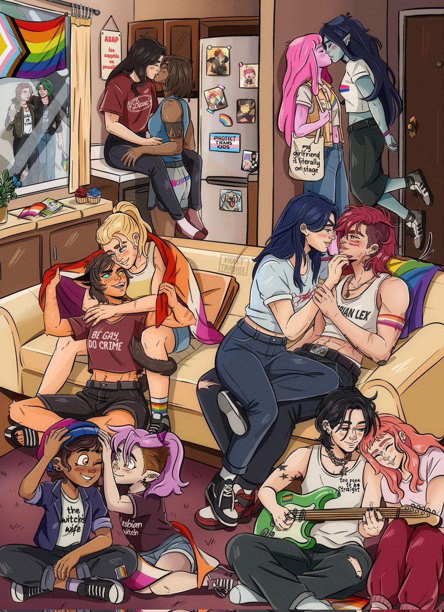 Violetrashie's tweet photo. first pride illustration (2020) vs last pride illustration (2026) 💫 https://t.co/DMIlMJIdEB