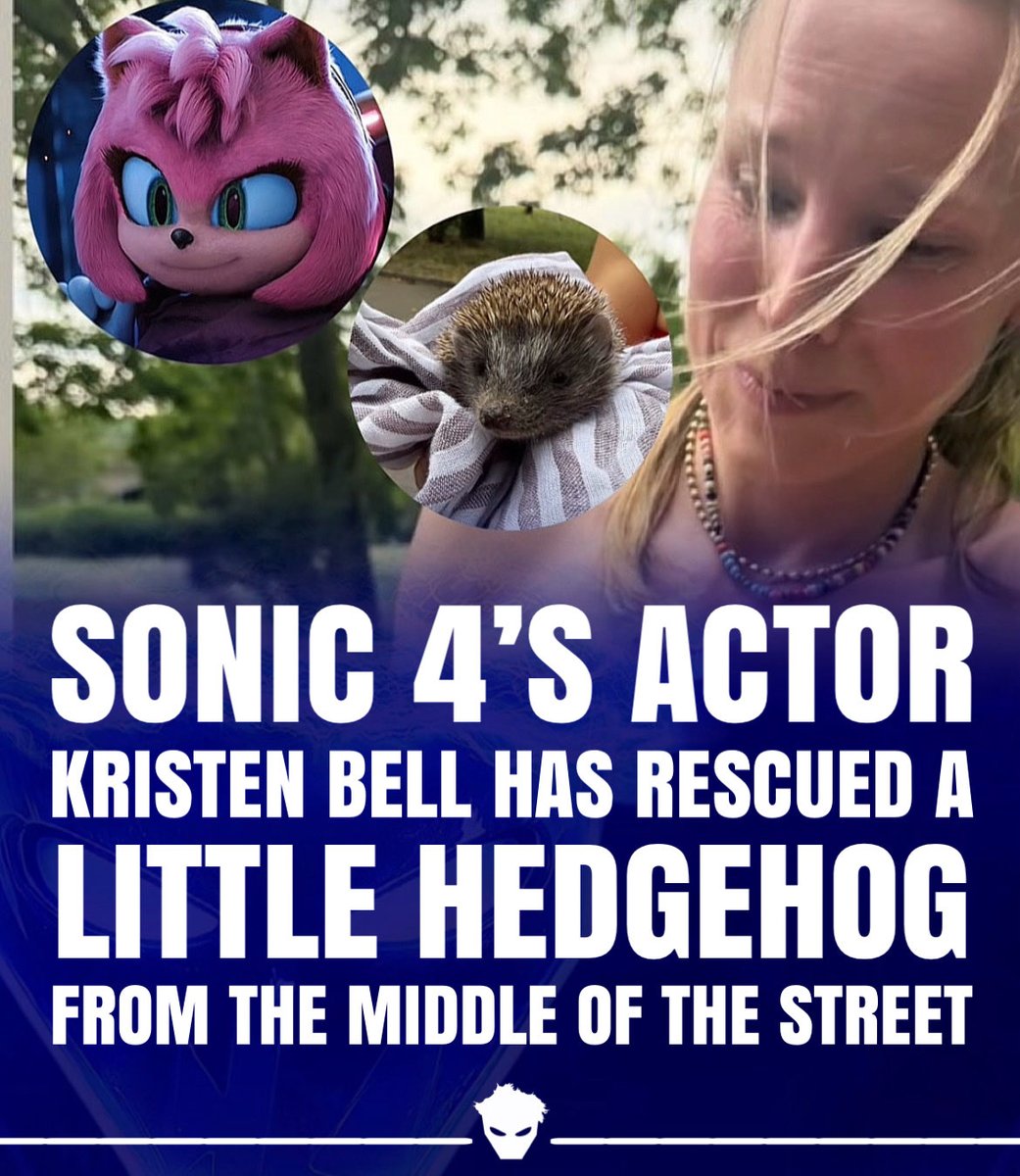 therealcineor's tweet photo. Kristen Bell rescued a little hedgehog 🥹
#sonicmovie4 #amyrose #sonic https://t.co/Jyhvsgf55M