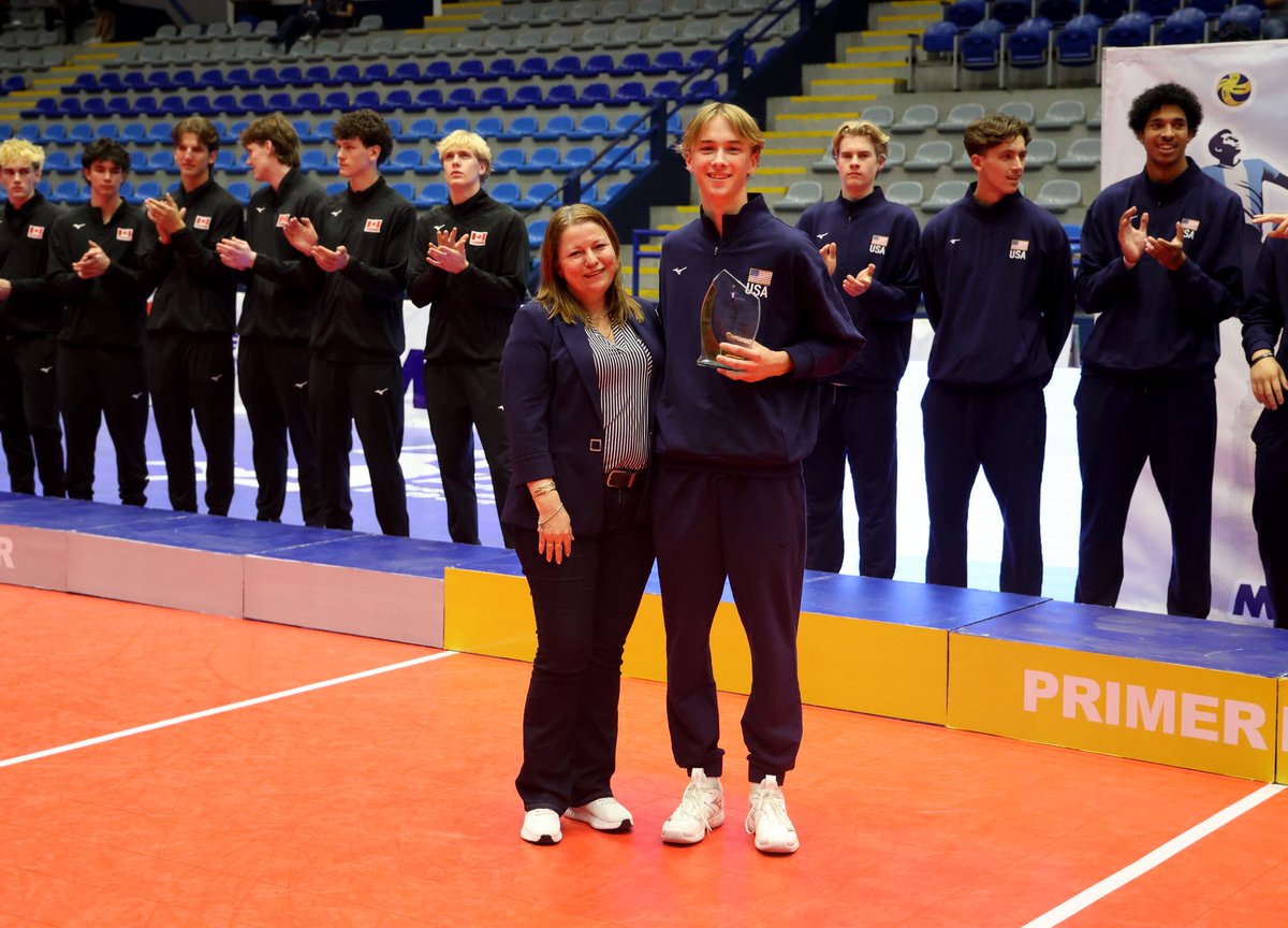 USCmensvolley's tweet photo. 🥇 Three Trojans helped @usavolleyball U21 Men’s National Team capture gold medals at the Pan American Cup this week! Congrats to Johnny, Blake, and Rory! 

Johnny was named the tournament’s Best Receiver! https://t.co/BidSY3etYl