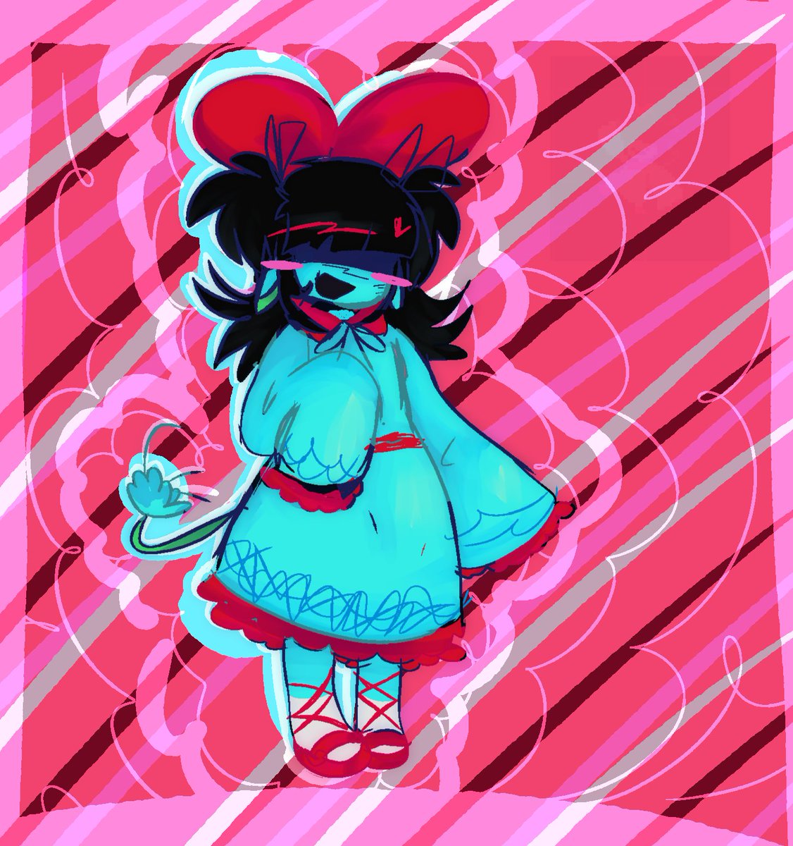 y4tt4c3stc0us's tweet photo. aqua doodle x3 she's sooo cute I love her  <3 #deltarunespoilers #deltarape https://t.co/CnflWyXVar