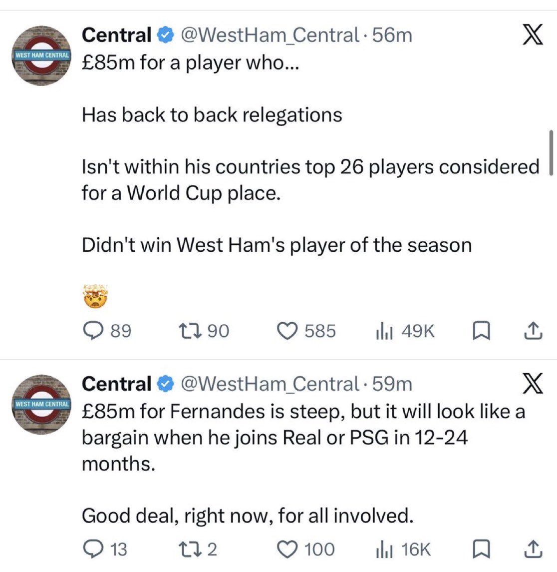 HotspurLane's tweet photo. Just the three minutes between these two posts…🤣 https://t.co/idiHQ2Sh0u