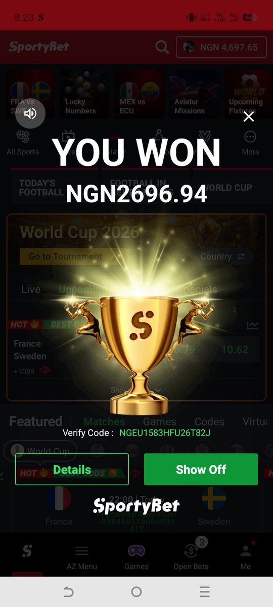 chukwuemeka293's tweet photo. I won from my mentor 🎉🎉🎉 🎉🎉🎉 https://t.co/Nl4up6iwWd