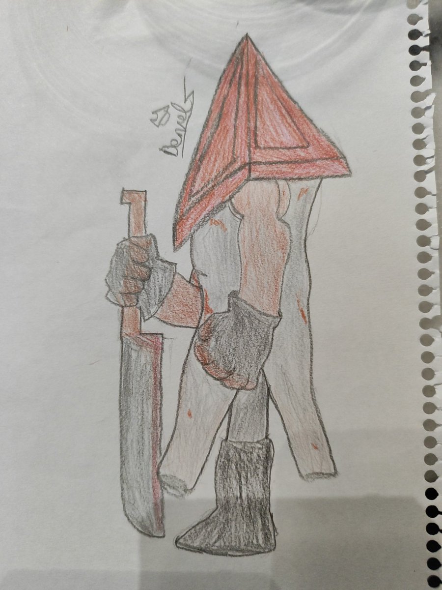 01Beniel's tweet photo. CABEZA PIRAMIDE (hacía tiempo que no dibujaba a mano)
#silenthill #pyramidhead https://t.co/J9YgiNjjeU
