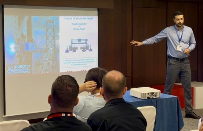 Fracture_Group's tweet photo. Hooman shared his work on insitu repair at ICF14 in Funchal today. With focus on stop drilling cracks. Great meeting in a great place! https://t.co/oPcdF7Ihvc
