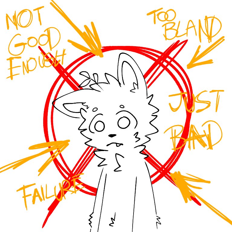 softsnowyfox's tweet photo. every time i build up the courage to try and open comms, im blasted with an overwhelming sense of incompetence from my low self esteem and everything feels horrible. its so hard to draw and not feel like im showing a pile a trash to people everyday https://t.co/5r27T0ZOxb