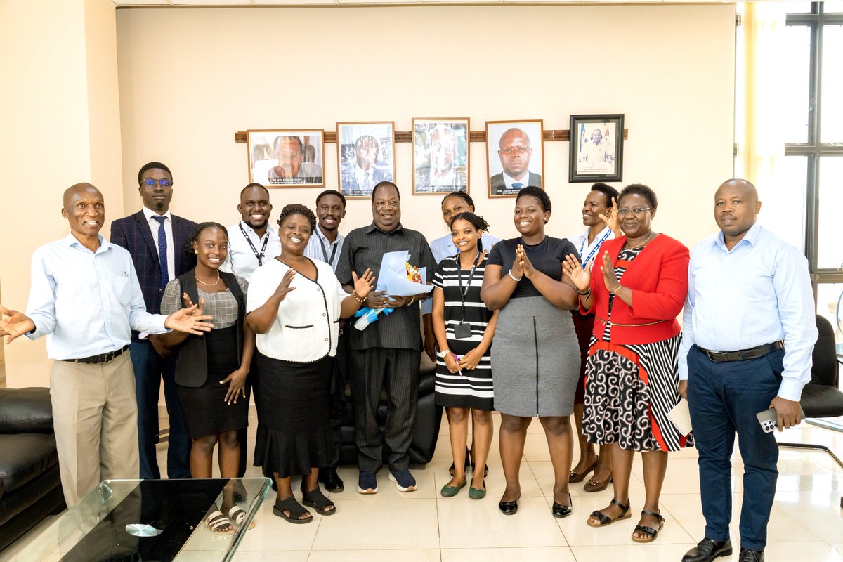 meaca_ug's tweet photo. This afternoon at the @meaca_ug’s Head Office, Kingdom Kampala House on Nile Avenue, staff of the Minister of State together with colleagues warmly welcomed Hon. Ikuya Magode. They congratulated him on his reappointment as Minister of State, celebrating with joy and unity. Special thanks to H.E. President @KagutaMuseveni for the trust and confidence shown in reappointing Hon. Magode to continue serving the nation. @RebeccaKadagaUG