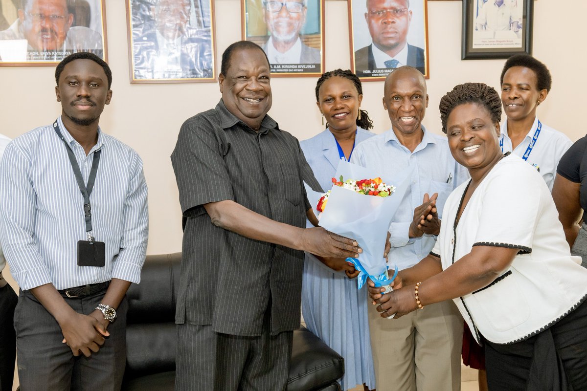 meaca_ug's tweet photo. This afternoon at the @meaca_ug’s Head Office, Kingdom Kampala House on Nile Avenue, staff of the Minister of State together with colleagues warmly welcomed Hon. Ikuya Magode. They congratulated him on his reappointment as Minister of State, celebrating with joy and unity. Special thanks to H.E. President @KagutaMuseveni for the trust and confidence shown in reappointing Hon. Magode to continue serving the nation. @RebeccaKadagaUG