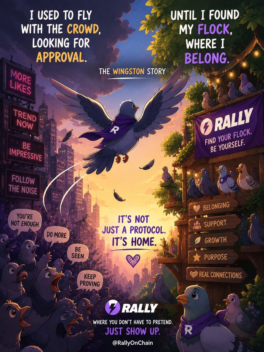 XRAYK2N's tweet photo. The Wingston story stayed with me because Ive felt like that pigeon before
Always moving
 Always trying to prove I belonged somewhere
For a long time I thought the answer was working harder or getting more attention
 It wasnt
Thats what I connected with inthe story
@RallyOnChain https://t.co/Abon9iu5ad