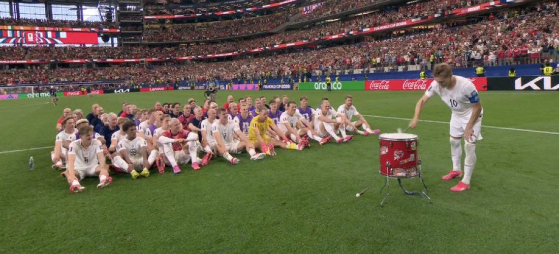 john322226's tweet photo. ODEGAARD needs to allow Haaland do this Norway celebration! He’s robbing us a generational meme https://t.co/qgagRjEanp