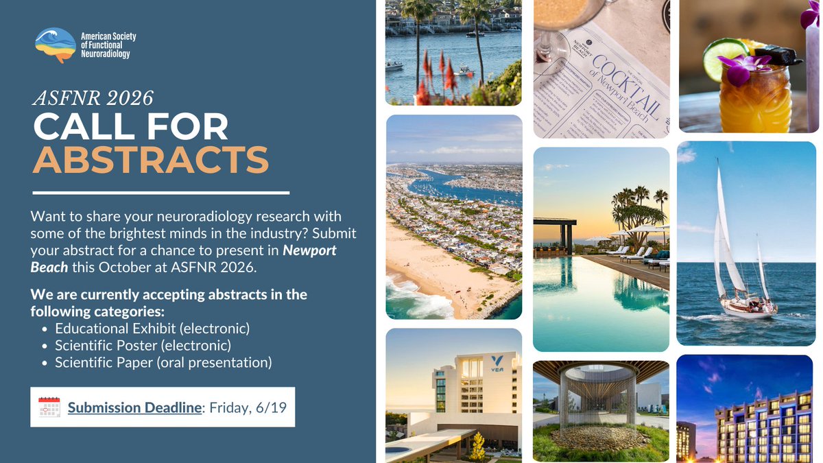 theASFNR's tweet photo. 1 day to go. Get to present your research at this sunny and enticing venue Newport Beach, California #theASFNR. Submit your abstract by 7/1. Avail trainee and travel grants. For meeting details: 
https://t.co/gia73LnDuu https://t.co/EkjIAC4twz