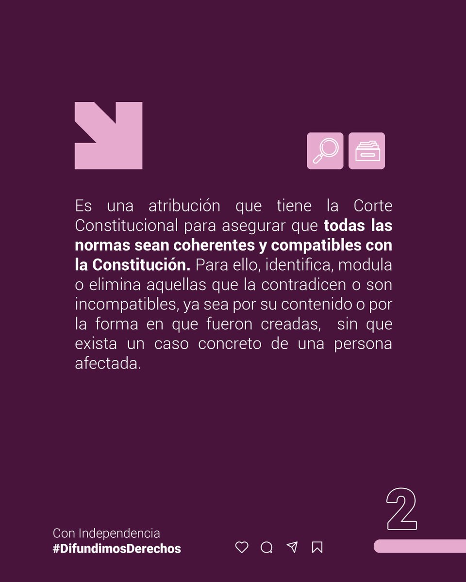 CedecEcuador's tweet photo. #ElCEDECteExplica | El control abstracto de constitucionalidad permite garantizar leyes, reglamentos y normas en sintonía con nuestra Constitución. 📋✔️

Con independencia, #DifundimosDerechos. https://t.co/sMC8sRictk