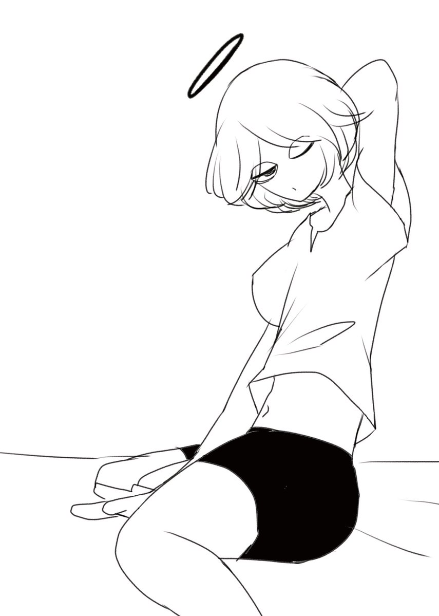Hikari_origin25's tweet photo. 深夜というか早朝落描き。
色気とはなんぞやの天使組 https://t.co/6Edp15RvpF